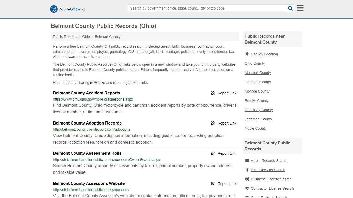 Belmont County Public Records (Ohio) - County Office
